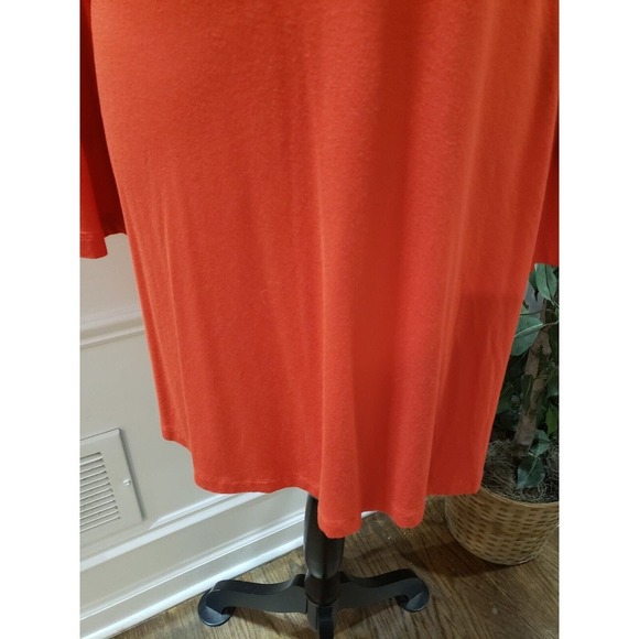 LOFT Womens Orange Solid Rayon Long Sleeve V-Neck Knee Length Dress Petite Small - Picture 4 of 12